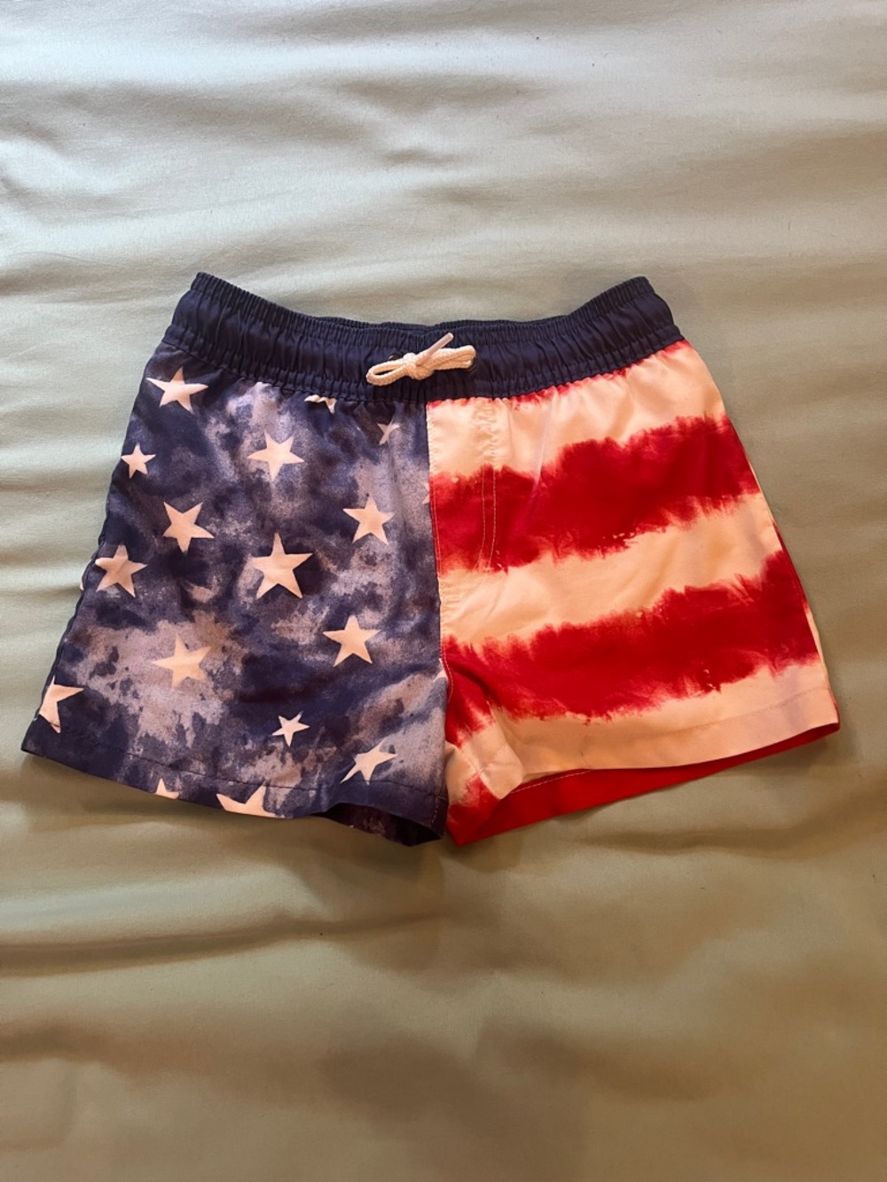 OshKosh B'gosh Boys' Flag Print Swim Trunks - Red, White & Blue